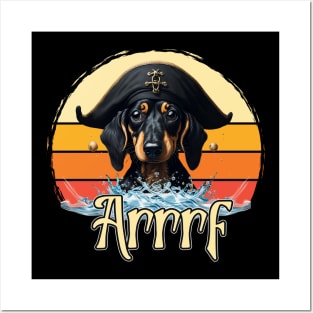 Cute Dachshund Pirate - Funny 'Arrrf' Pirate Doggo Posters and Art